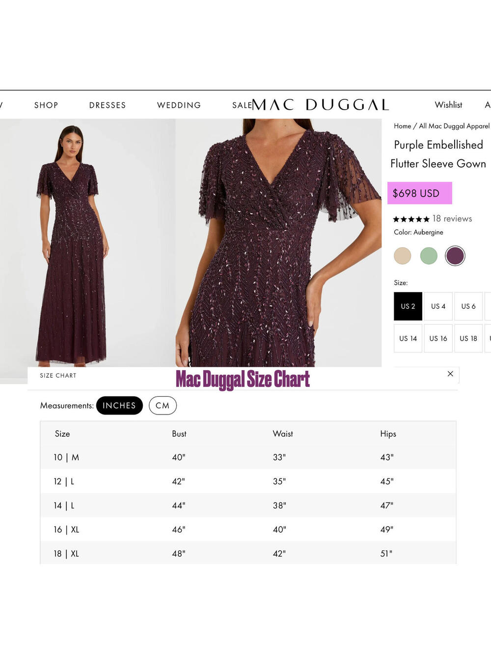 NWT $698 MAC DUGGAL 35109 Embellished Flutter Evening Gown Formal Dress Size 18 - Picture 4 of 9